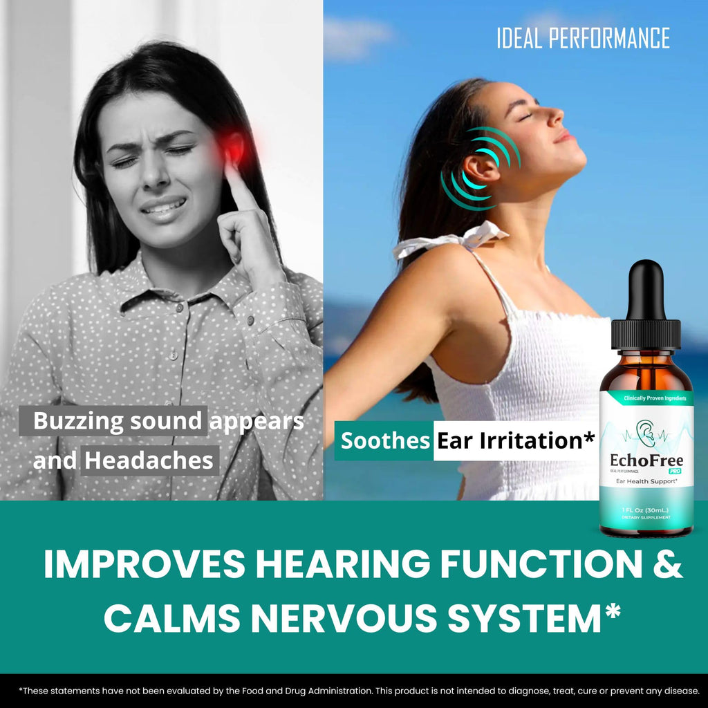 Echo Free Tinnitus Drops, Echo Free Tinnitus Relief for Ringing Ears, EchoFree Ear Health Support Supplement Liquid Drops All Natural for Healthy Ringing Ear Advanced Formula EchoFree Reviews (2 Pack)