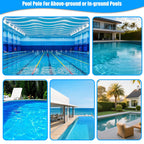 Upgraded Pool Pole 16.5 Foot Telescopic Swimming Pool Poles,Adjustable Telescopic Pool Cleaning Pole,Professional Pole for Skimmer Net,Rake,Brush,Vacuum Head,Heavy Duty Aluminum Thicken 1.3mm Pole