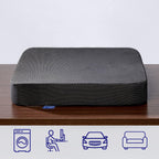 CYLEN Ifoam Gel Infused Memory Foam Layer Wheelchair Cushion - Seat Cushion for Wheelchair-Office Chair, Kitchen Chair, Car Seats-Pressure Sore and Tailbone Pain Relief-High Dense Polyfoam Base(Black)