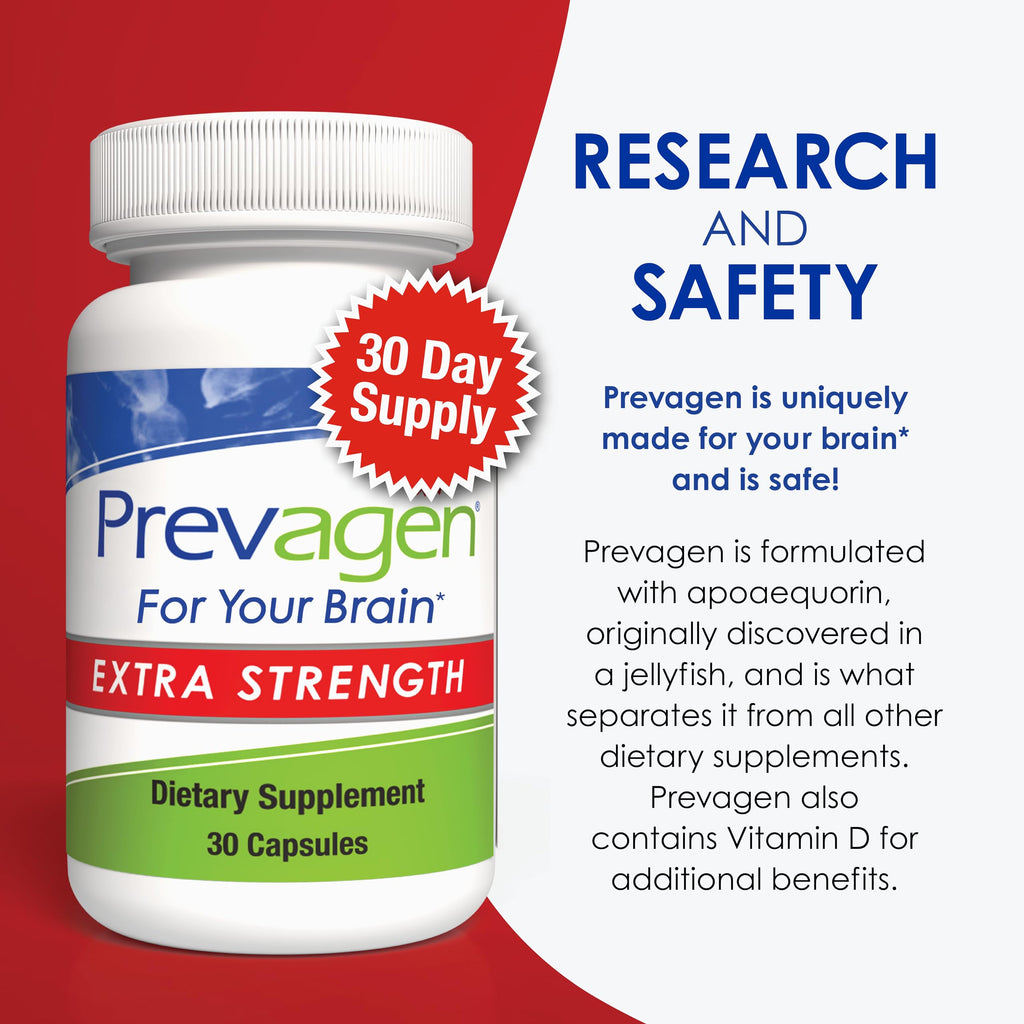 Prevagen Extra Strength - 30 Capsules (1 Month Supply) | Formulated for Your Brain | 20mg of Apoaequorin Plus Vitamin D3 with 7-Day Pill Minder