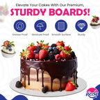 Riccle Cake Boards 10 Inch Round Pack of 50- Smooth Edged 10" Board, Disposable - Sturdy - White Cardboard Circles -Food Grade