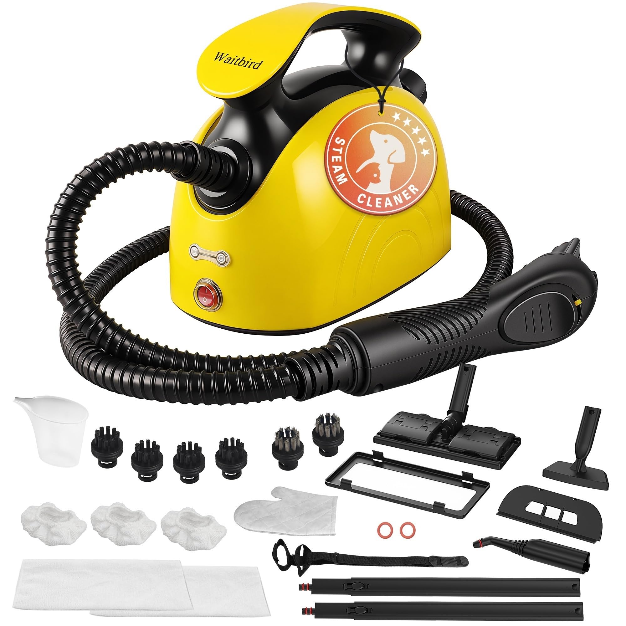 Waitbird Steam Cleaner, Steam Cleaner For Home, Handheld Steamer For Cleaning With 21 Accessories, 248 °F High Temperature, Suitable for Grout, Floor. Sofas, Upholstery, Carpets