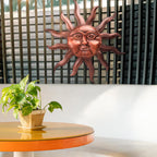 VCUTEKA Outdoor Metal Wall Art 27 Inch Sun Wall Decor for Garden Fence Yard