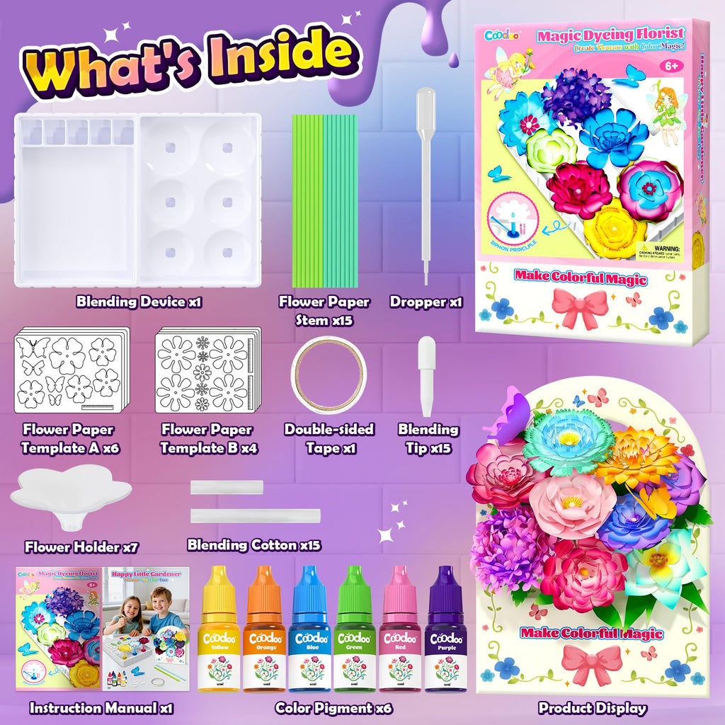 DIY Flower Craft Kits Magic Dyeing Florist Bouquet Maker Art Supplies Arts