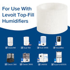 LEVOIT 10-Pack Top Fill Humidifier Replacement Filters, Capture Particles to Improve Humidification Efficiency, for Classic160, Dual150, Dual200S, Classic300(S), LV600S, OasisMist450S, Superior6000S