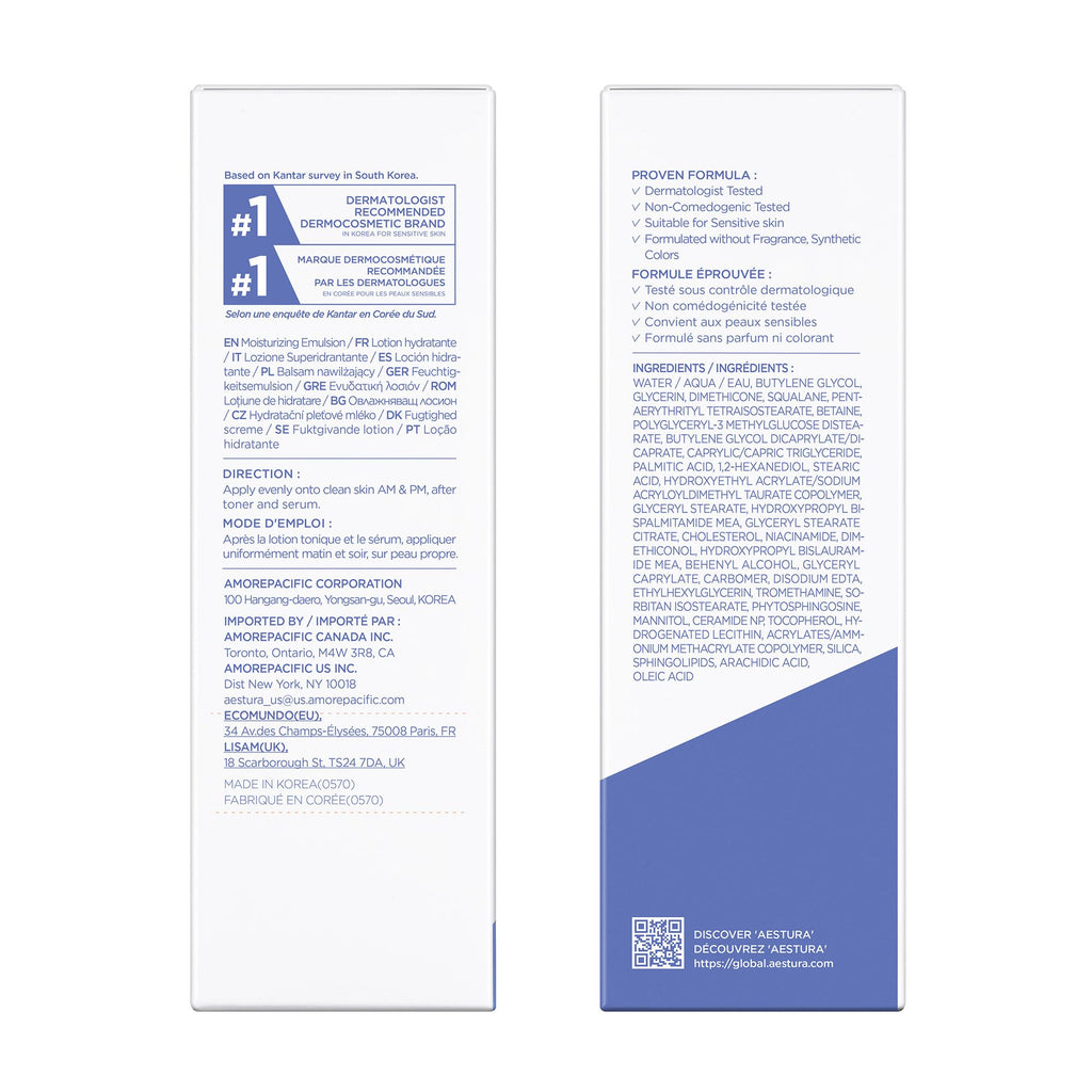 AESTURA ATOBARRIER365 Lightweight Korean Face Moisturizer with Ceramides | Strengthens Barrier, Fast-Absorbing Hydration, Suitable for Dry, Normal & Sensitive Skin, 90ML / 3.04 fl. Oz.