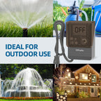 TiFFCOFiO Outdoor Digital Pool Timer, Dial Programmable Method, Outdoor Timer with 2FT Extension Cord Waterproof, 2 Grounded Electrical Outlets for Lights, 6 Sets of Programs,1HP (20A)