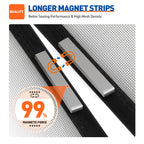 MAGZO Customized Magnetic Screen Door, Sturdy Magnets Double Mesh Door Screen Curtain with Full Frame Hook & Loop for French Entrance