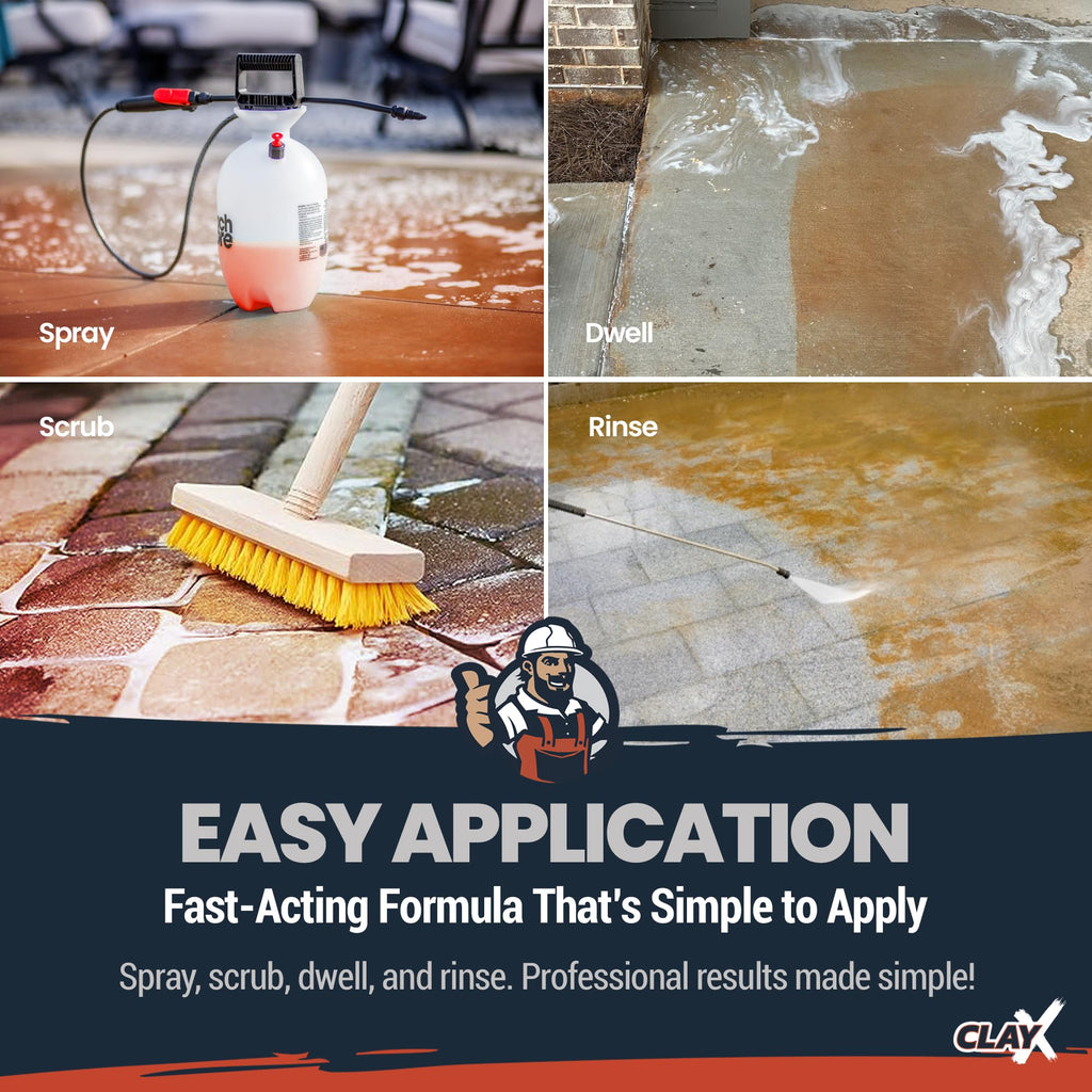 RadonSeal Clay-X Red Clay Stain Remover for Concrete, Brick & Masonry