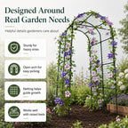 FOLLOOK Garden Arch Trellis for Climbing Plants Outdoor, 7.8 ft, Black