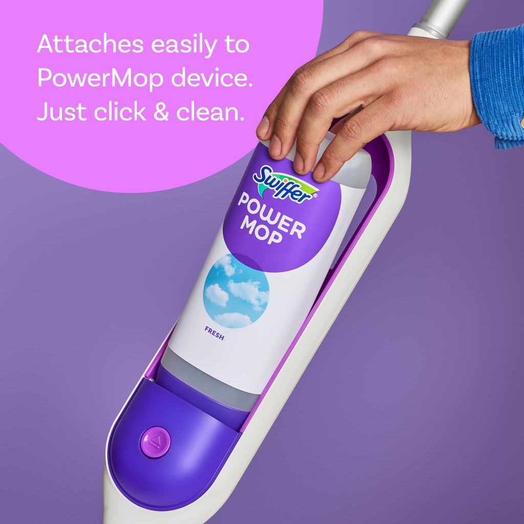 Swiffer PowerMop Floor Cleaning Solution with Fresh Scent, PowerMop Refills, Floor Cleaner for Mopping, 25.3 fl oz, 2 Pack