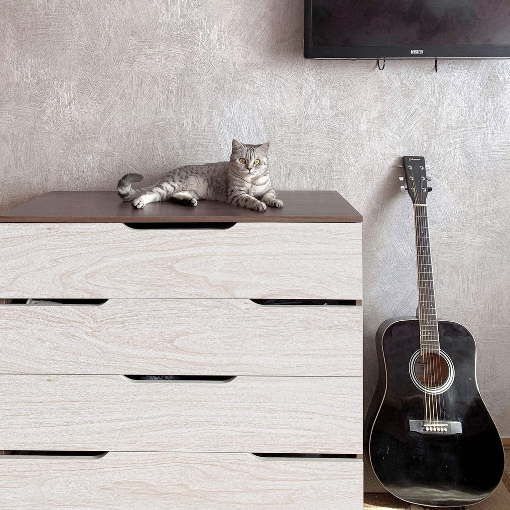 Lativo White Wood Contact Paper for Cabinets/Drawers Wood Grain Peel and Stick Wallpaper for Furniture Kitchen Shelf Liner Self-Adhesive Wallpaper Vinyl Waterproof Easy to Install/Clean17.7inW 630inL