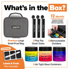 Moonlight Haze Smell Proof Bag With Activated Carbon Lining And Accessories - Smell Proof Box Gift Set With 3 Child Resistant Glass Jars And 3 Storage Tubes. Gift For Men And Women.