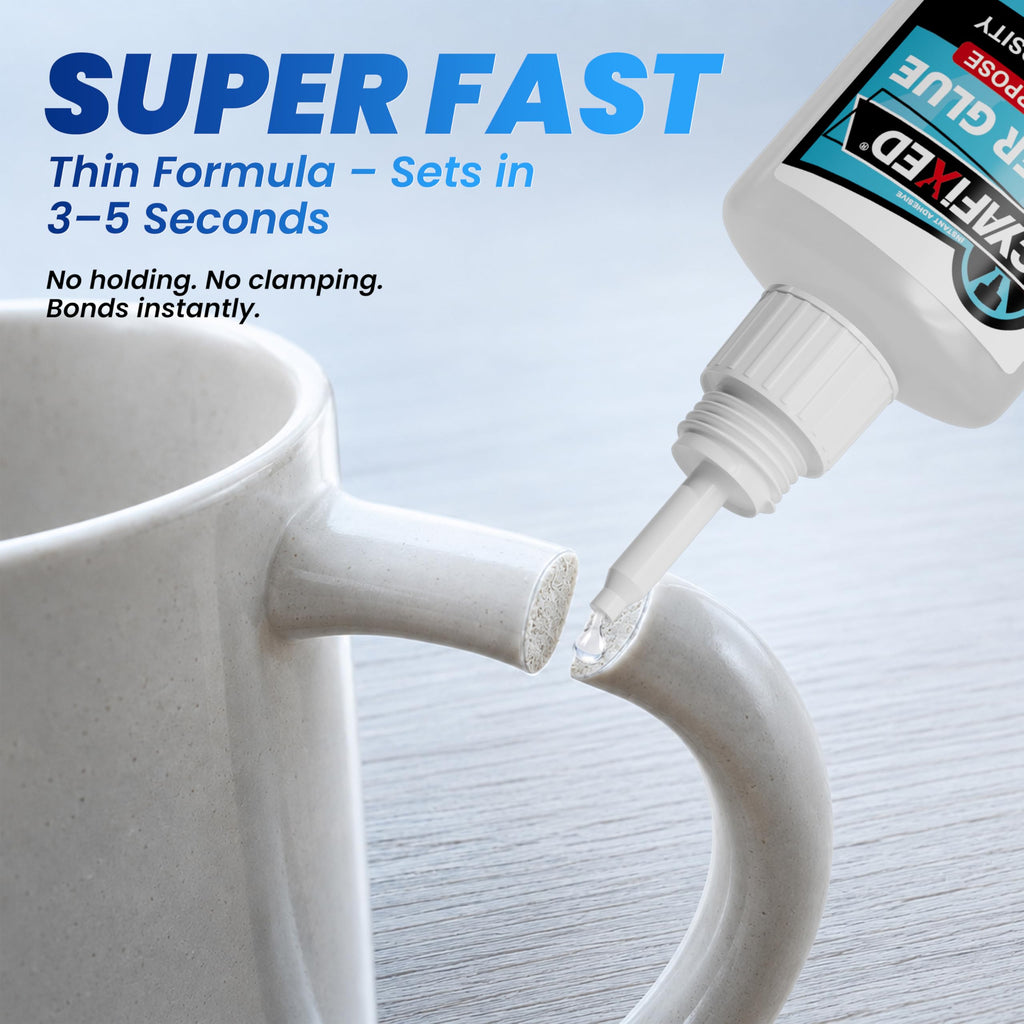 Super Fast Drying CA Glue 60g, Thin Instant Adhesive for Wood Glass Plastic