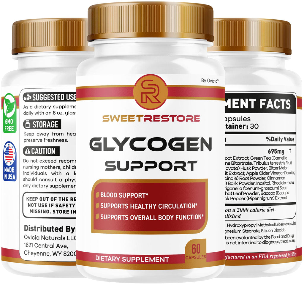 Sweet Restore Glycogen Support - Official Sweet Restore Capsules Advanced Formula with All Natural Ingredients, SweetRestore Glyco Pills for Wellness & Health, 60 Capsules for 1 Month