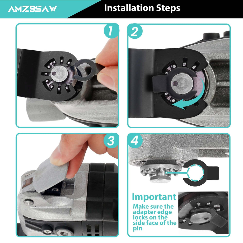 AMZBSAW 16 PCS Titanium Oscillating Saw Blades Metal Cutting, Multitool Blades for Soft Metal Nails Hard Material and Wood Plastic, Multi Tool Blades Kits Fit Dewalt Ryobi Bosch Milwaukee