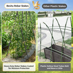 Besitu Rebar Stakes 48 inches 16-Pack Concrete Form Stakes Straight 3/8" Diameter Rebar Ground Metal Stakes for Landscaping, Securing Fence, Garden Plants Support, Survey Markers and Securing Trees