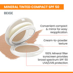 Avène High Protection Beige Tinted Compact, Broad Spectrum SPF 50+, UVA/UVB Blue Light Protection, Tinted sunscreen, 100% Mineral, Water Resistant, Does Not Contain Avène Thermale Spring Water 0.35 Oz