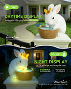 Minyii Solar Bunny Garden Outdoor Statues Decor - Birthday Gifts for Mom