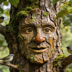 FmnyYaid Whimsical Tree Face Outdoor Statues Garden Decoration, Old Man Resin Statue Outdoor Tree Hugger for Yard Art, Trees Decorations Outdoor Wallmounted Statue