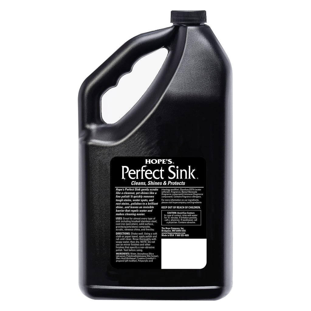HOPE'S Perfect Sink Cleaner and Polish, Restorative, Water-Repellant, Removes Stains, Ideal for Brushed Stainless Steel, Cast Iron, Porcelain, Corian, Composite, Acrylic, Value Size