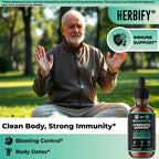 HERBIFY Lymphatic Drainage Drops for Liver Detox & Immune Support - Lymph System Support Drops - Detox Cleanse - 60 Days Supply - 2 Fl Oz Made in USA