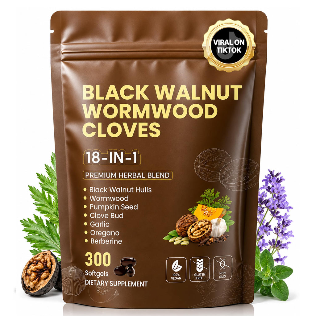 18-in-1 Wormwood Black Walnut Clove Herbal Cleanse Supplement |300 Softgels
