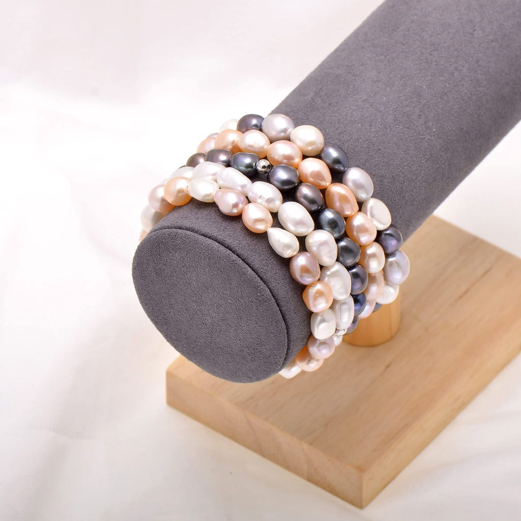 White Cultured Freshwater Pearls Bracelet for Women, 7.0 Inches