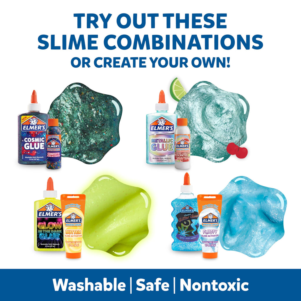 Elmer’s All-Star Slime Kit, Includes Liquid Glue Activator and Premade Slime, 9 Count - Perfect for Birthday Parties, Gift Idea, Kids Activity