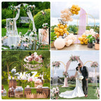 SuuWoee Wedding Arch Backdrop Stand Set of 2 With White Cover (7.2FT+6FT)