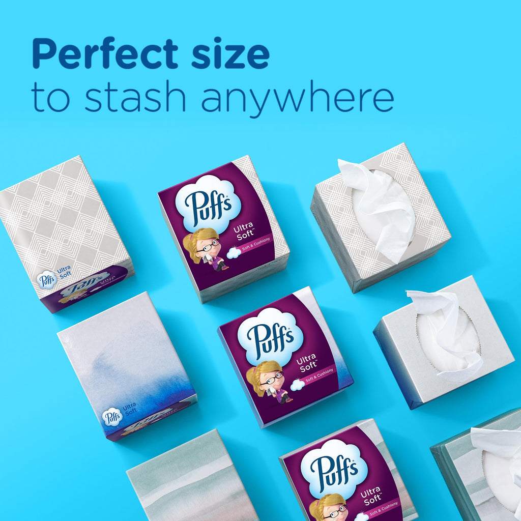 Puffs Ultra Soft Facial Tissues, 4 Mega Cube Box, 72 Facial Tissues Per Box