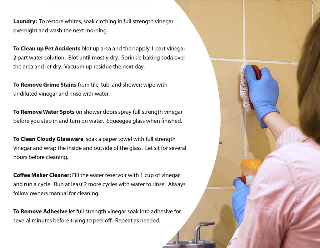 20% Professional Grade Concentrated Vinegar | Dilutes to 4 Gallons of Multipurpose Cleaning Vinegar | 4x Power Vinegar | Hundred's of Industrial & Home Uses