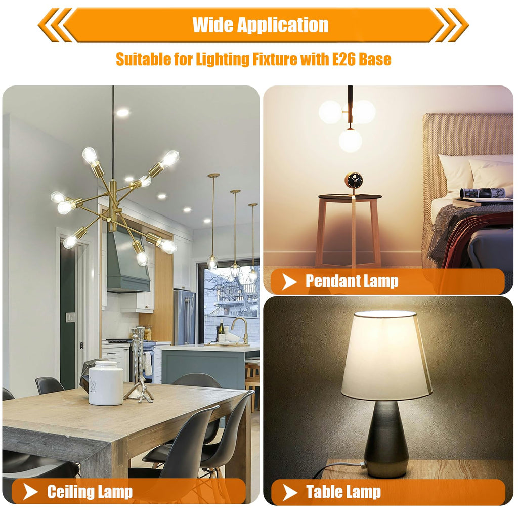 winsaLED 16 Pack LED Edison Bulbs 40W Equivalent, 4000K Cool White Dimmable ST19 Light Bulb, 4W LED Filament Bulb, 450LM E26 Vintage Bulbs for Ceiling Light Fixtures