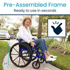 Vive Bariatric Wheelchair for Adults (Supports 400 lbs) - Foldable, Heavy Duty, Manual & Transport Wheel Chair - Portable Senior Drive Travel Scooter for Transfers - Wide 20" Seat