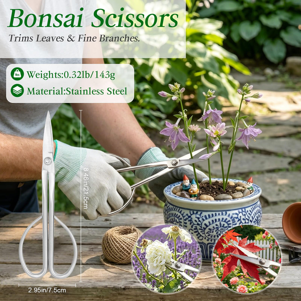 4 Piece Bonsai Tools Set, Knob Cutter,Concave Cutter,Plant Care,Root Hook