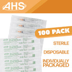 Generic 100 Pack, 1mL Tuberculin Syringes with Needle Luer Slip Syringe Individually Packaged (1mL, 25G x 5/8in), Clear