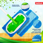 VanDuck Reusable Pet Heavy Duty Mop Pads Compatible with Swiffer Sweeper (4-Pack) - Washable Microfiber Mop Pads for Wet & Dry Use - All Purpose Floor Mopping and Cleaning Product