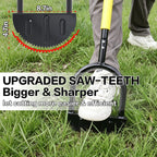 BCJCLTS 43-Inch Edger Lawn Tool, Heavy Duty Lawn Edger, Half Moon Steel Saw-Tooth Blade with Wide Footplate & Ergonomic T-Grip Handle, Manual Border Grass Edger for Lawn, Sidewalk & Garden Landscaping