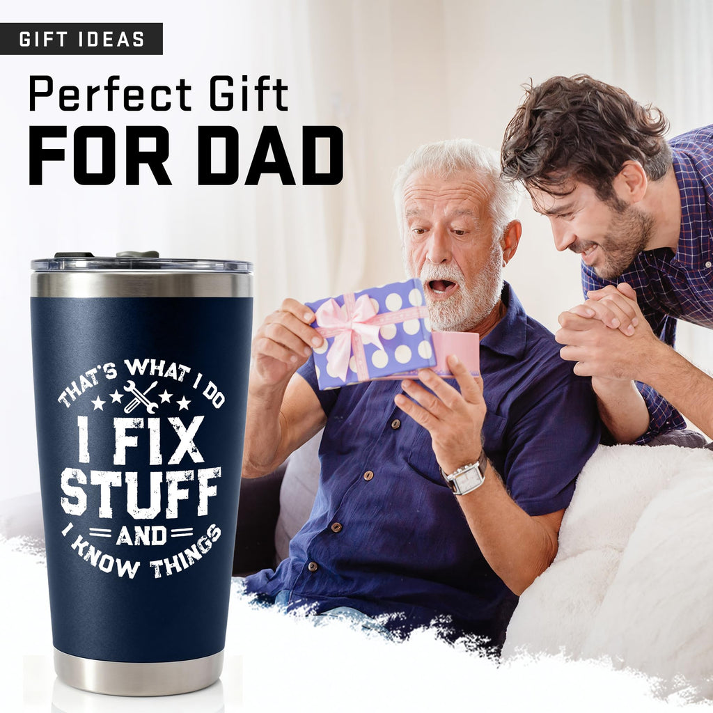 WITTSPOT Birthday Gifts for Men, Dad, Him, Handyman, Grandpa on Fathers Day, Christmas - Dads Birthday Gift Ideas - Cool Mens gifts Ideas, Mens Birthday Gift Ideas - Stainless Steel Men Tumbler 20Oz