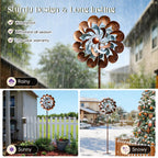 Pure Echo Large Wind Spinners Outdoor - 84" H Kinetic Metal Garden Decor