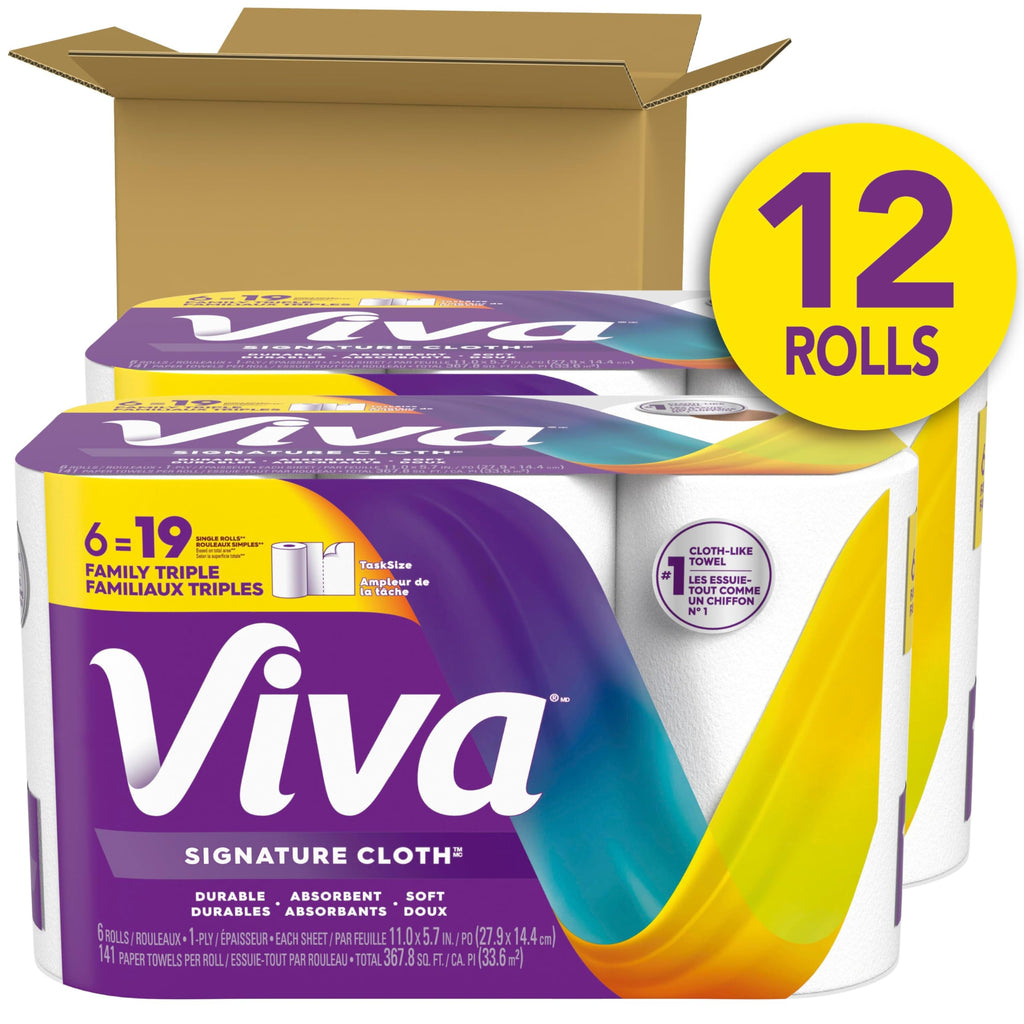 Viva Signature Cloth Paper Towels, 12 Family Triple, 141 Sheets per Roll