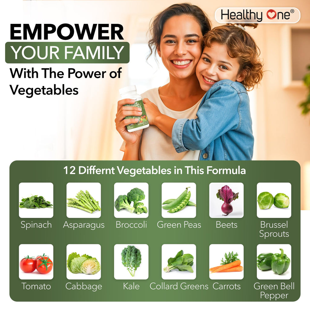 Fruits & Veggies Formula - 27 Premium Whole Foods - Organic Ingredients - Equals 3 Servings of Fruits & Vegetables - Improve Energy, Focus & Immune Function - Fiber - Antioxidants - 60ct (30 Serv)