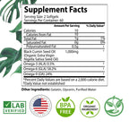 Black Seed Oil Capsules 1000mg, Organic Cold Pressed Black Cumin, High TQ, Immune & Joint Support, 120 Count (2 Month Supply)
