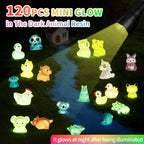 EKisemio 120Pcs Mini Resin Animals Blind Bags, Glow Mystery Figures Bags