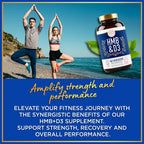 HMB and Vitamin D3 Supplement - Muscle Growth, Strength, Performance and Recovery Support - B-Hydroxy B-Methylbutyrate, D3 Plus Calcium, 1,000 MG HMB Supplements - 180 Days, 360 Capsules