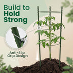 Oriva 4 Pack Round Tomato Cages for Garden,18 inches Small Metal Tomato Cages with Adjustable Rings,Tomato Trellis and Plant Support for Raised Garden Beds, Pots and Climbing Vegetables