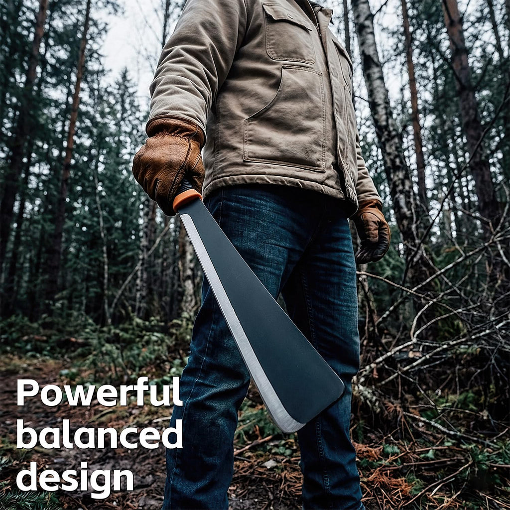 ZOOM.LZ Billhook Sickle Machete for Yard Work Cutting Trees Heavy Duty machetes Mexicanos de Trabajo Best Machete Camping,Gardening Machete,Land Management,Hunting and Outdoor.Green