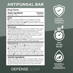 Defense Antifungal Bar Soap | Jock Itch, Ringworm, Athlete's Foot, Skin Fungus | Medicated Anti Fungal Treatment (One Bar, No Case)