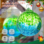 4 Inch Hand Blown Glass Gazing Balls Green Glass Christmas Ball Ornaments