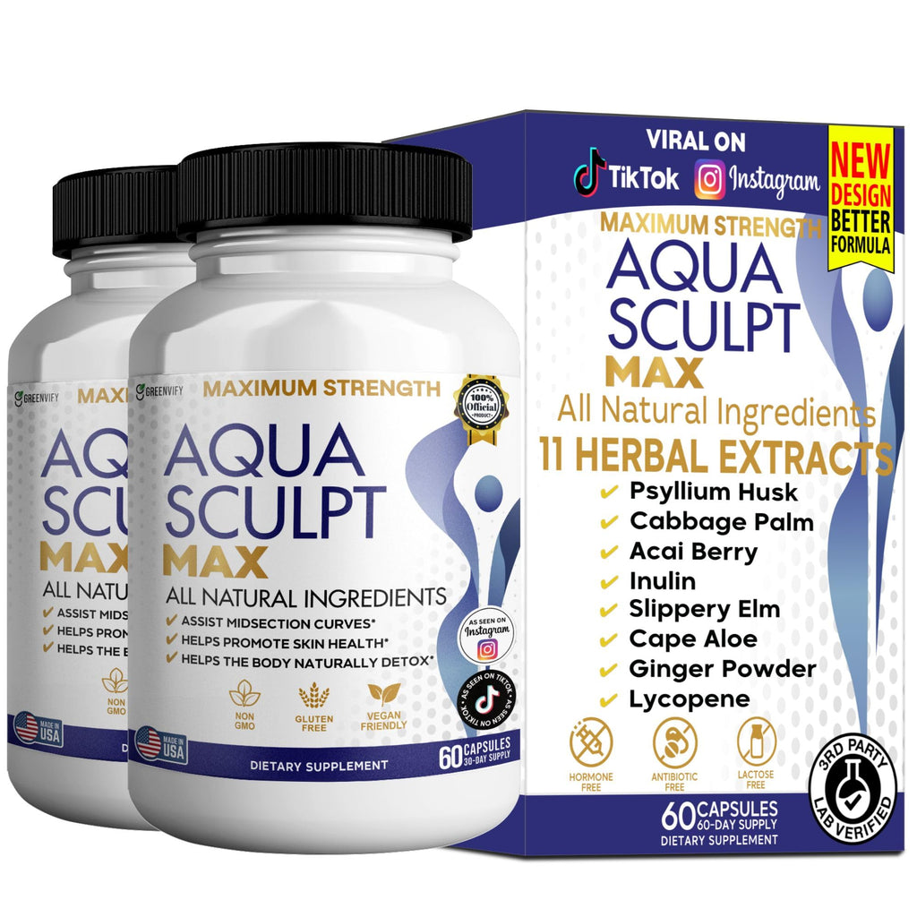 GREENVIFY Aqua Sculpt Max Maximum Strength Dietary Supplement, 60 Capsules, Natural Support, 30 Day Supply (2)